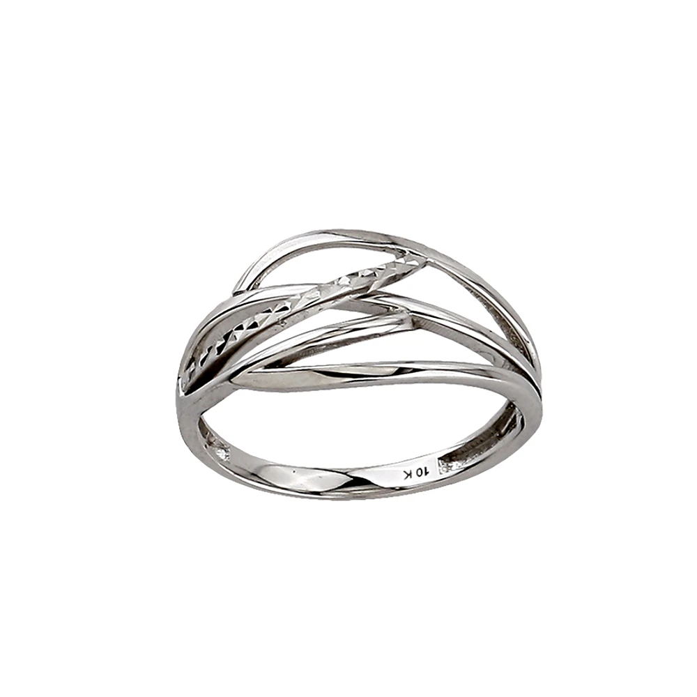 BAGUE EN OR 10K- RHODIUM