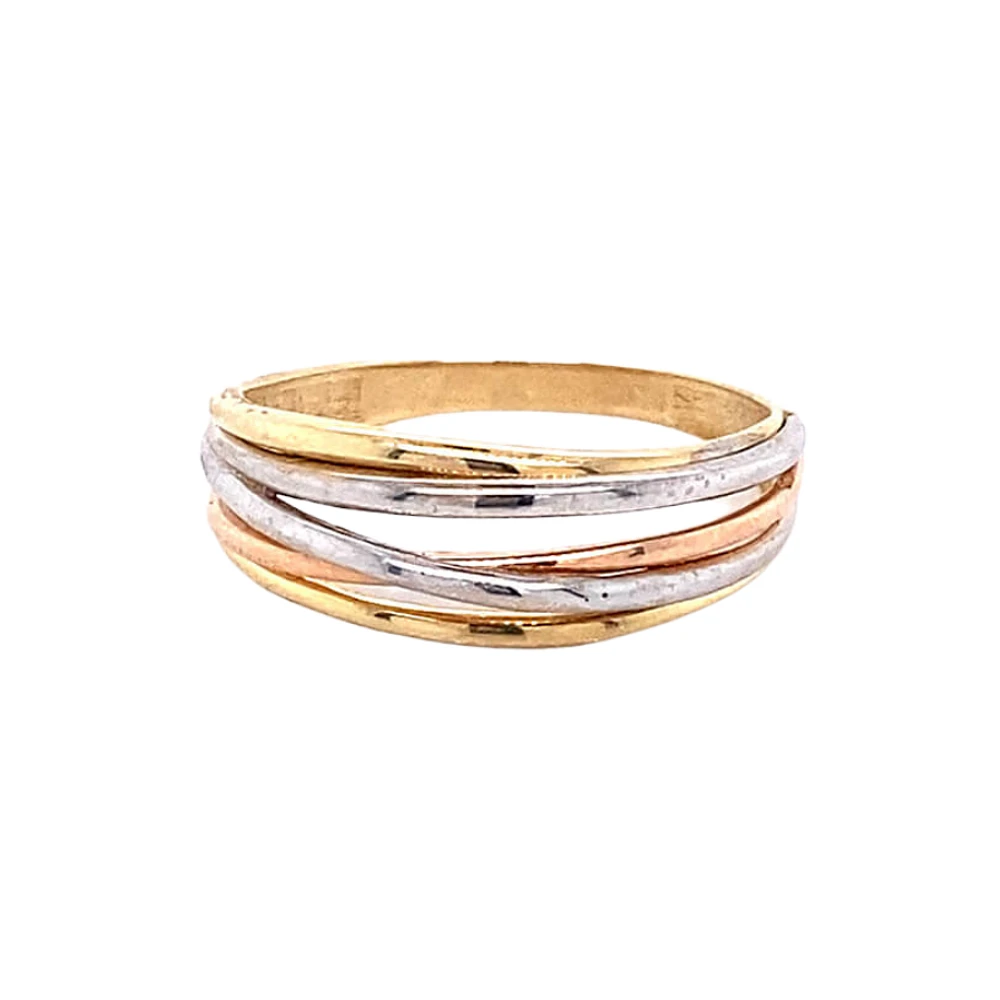 10K THREE TONE GOLD RING