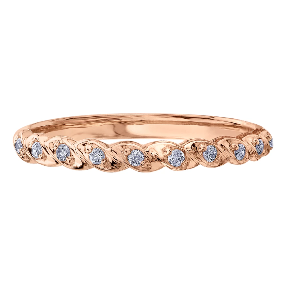 10K PINK GOLD RING FOR WOMEN