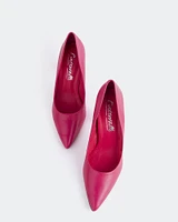 Amanda, Fuchsia Leather/Cuir