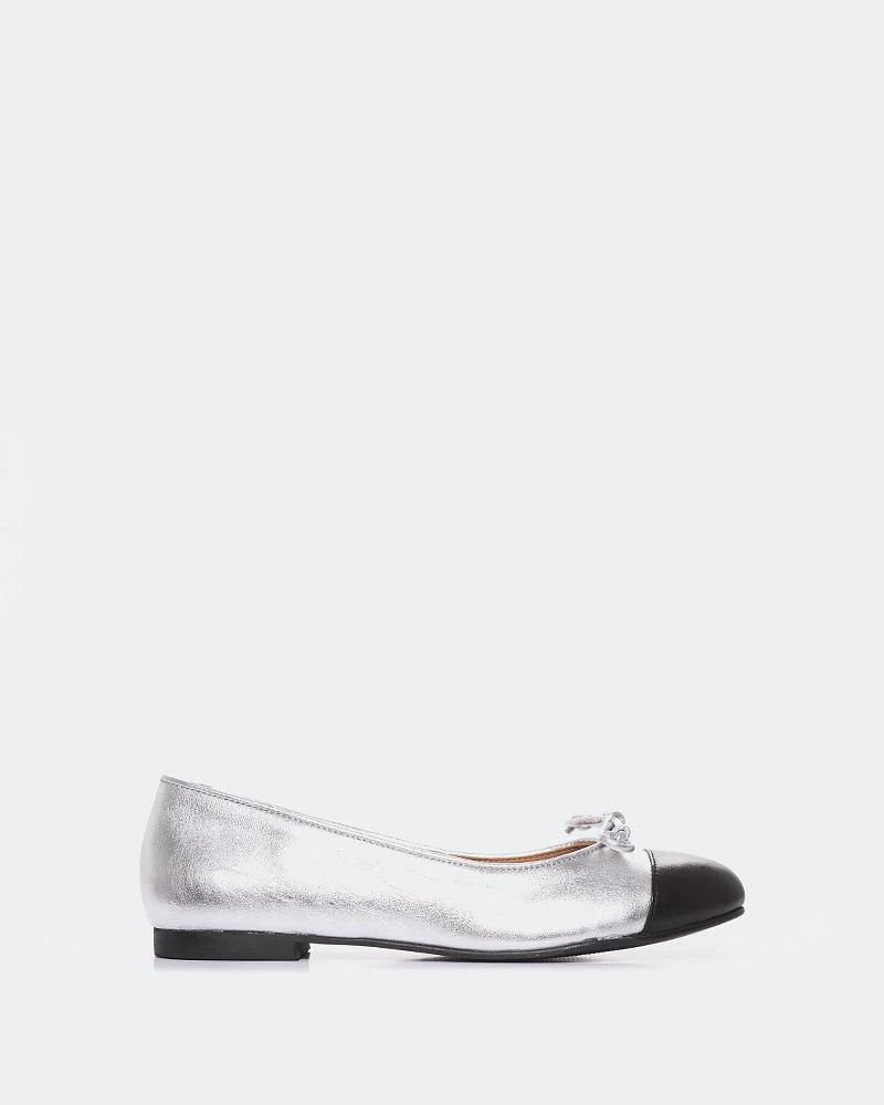 L'INTERVALLE Bory Women's Shoe Ballerina Silver Leather