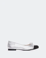 L'INTERVALLE Bory Women's Shoe Ballerina Silver Leather
