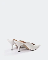 L'INTERVALLE Carthan Women's Shoe Mid Heel Mule Off White Leather