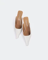 L'INTERVALLE Carthan Women's Shoe Mid Heel Mule Off White Leather