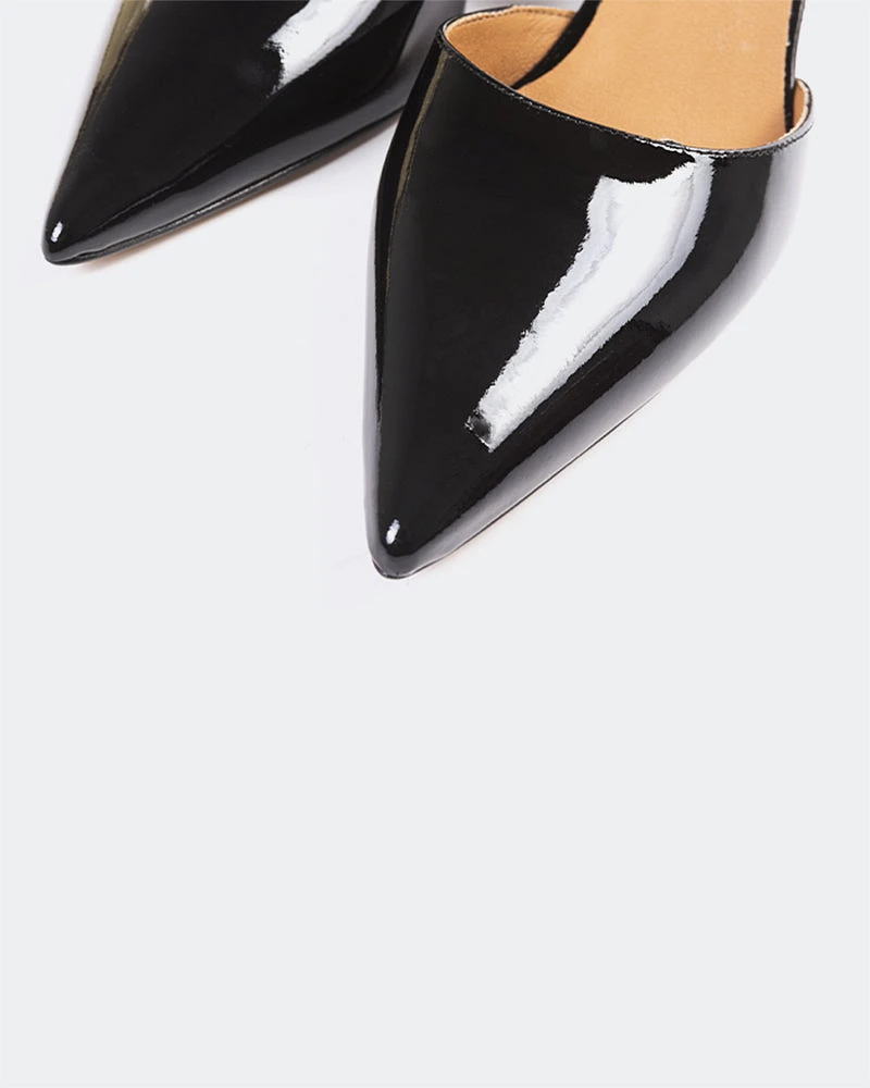 L'INTERVALLE Catriona Women's Shoe Mid Heel Pump Black Patent