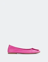 L'INTERVALLE Ferron Women's Ballerina Flat Shoe Fuchsia Leather