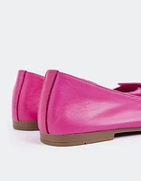 L'INTERVALLE Ferron Women's Ballerina Flat Shoe Fuchsia Leather