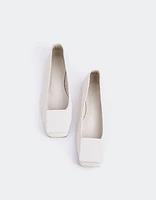 L'INTERVALLE Ferron Women's Ballerina Flat Shoe Ice/White Leather
