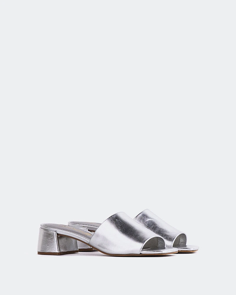 L'INTERVALLE Fortunata Women's Shoe Mule Sandal Silver Metal