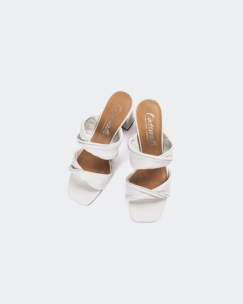 L'INTERVALLE Hester Women's Sandal Mules Off White Leather