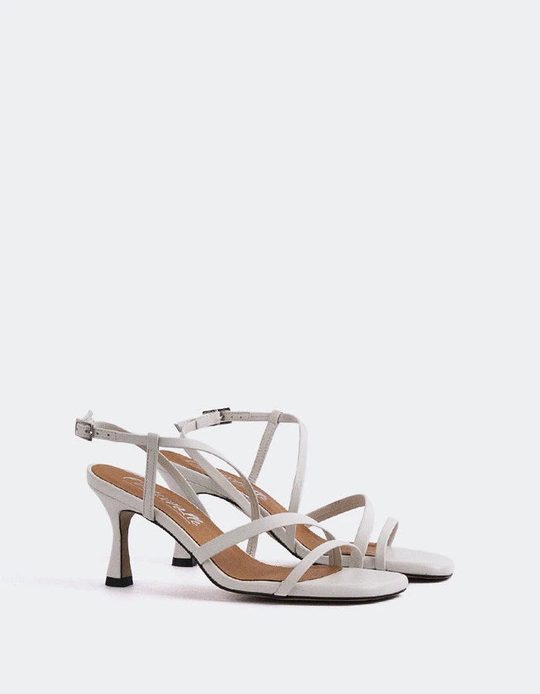 L'INTERVALLE Kowsky Women's Strappy Sandal Off White Leather