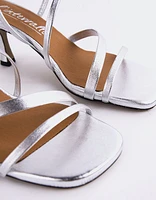 L'INTERVALLE Kowsky Women's Strappy Sandal Silver Metal Leather