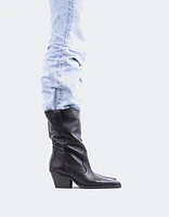 L'INTERVALLE Lewisham Women's Boot Mid Heel Black Leather