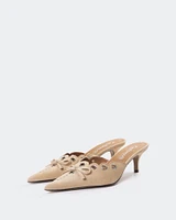 L'INTERVALLE Melba Women's Shoe Mid Heel Mules Nude Suede