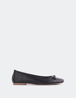 L'INTERVALLE Ramesses Women's Ballerina Flat Shoe Black Leather