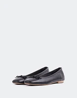 L'INTERVALLE Ramesses Women's Ballerina Flat Shoe Black Leather