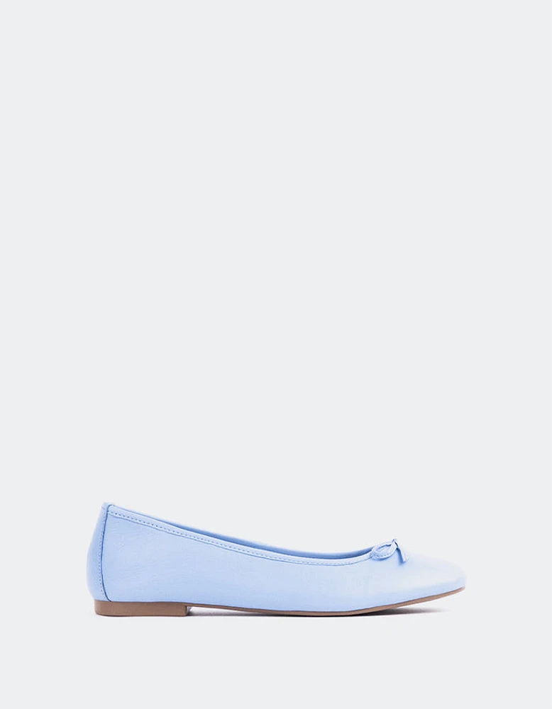 L'INTERVALLE Ramesses Women's Ballerina Flat Shoe Light Blue Leather