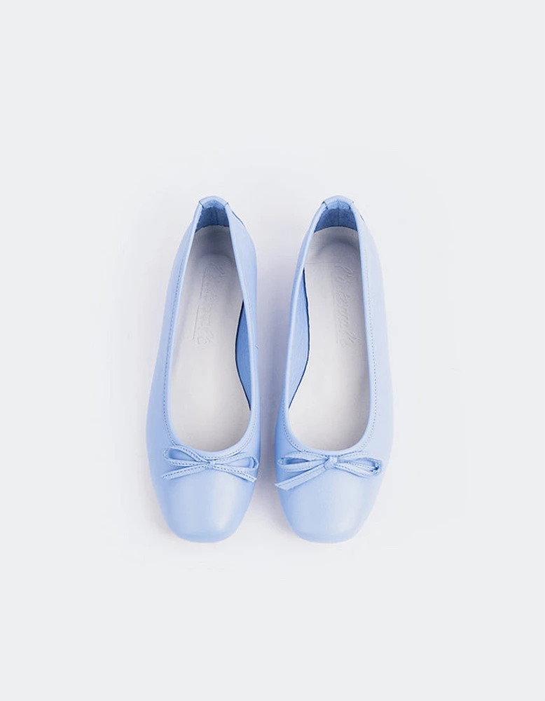 L'INTERVALLE Ramesses Women's Ballerina Flat Shoe Light Blue Leather