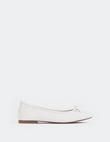 L'INTERVALLE Ramesses Women's Ballerina Flat Shoe Ice/White Leather