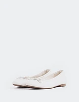 L'INTERVALLE Ramesses Women's Ballerina Flat Shoe Ice/White Leather