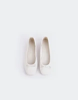 L'INTERVALLE Ramesses Women's Ballerina Flat Shoe Ice/White Leather