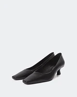 L'INTERVALLE Sackett Women's Shoe Mid Heel Pump Black Leather
