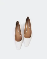 L'INTERVALLE Sackett Women's Shoe Mid Heel Pump Off White Leather