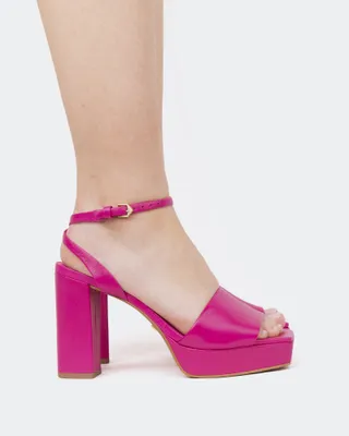 Caicos, Fucshia Leather/Cuir