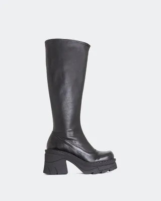Giovana Black Leather Stretch