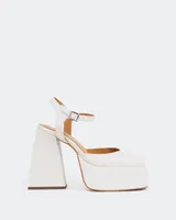 Kotter, Off White Leather/Cuir Blanc Cassé