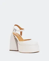 Kotter, Off White Leather/Cuir Blanc Cassé