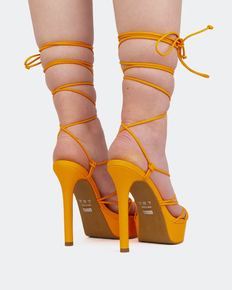 Nevis, Orange Leather/Cuir