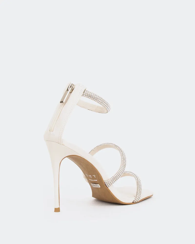 Shamari, Off White Leather/Cuir Blanc Cassé