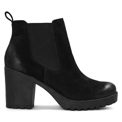 Women's Bianca Black Boots, Leather