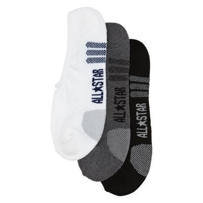 3 paires de socquettes All Star en gris, blanc et noir - Converse