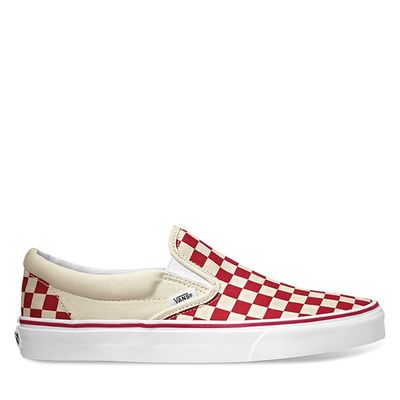 Baskets Primary Check Slip-Ons rouges en Red, taille - Vans