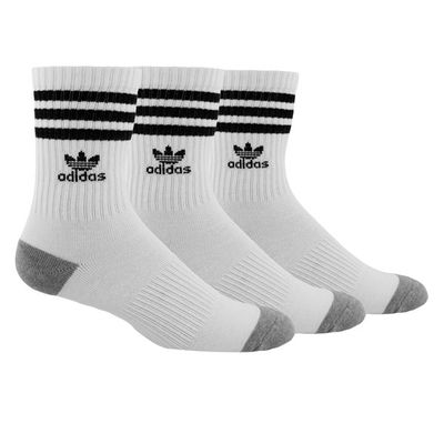 3 paires de chaussettes Roller Crew blanc et noir pour hommes - Adidas