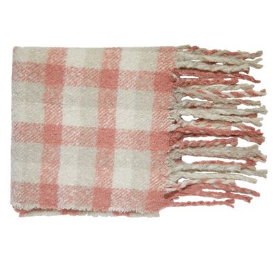 Foulard May tartan rose et beige - Little Burgundy