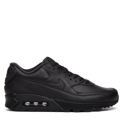 Nike Men's Air Max 90 Leather Sneakers Black,