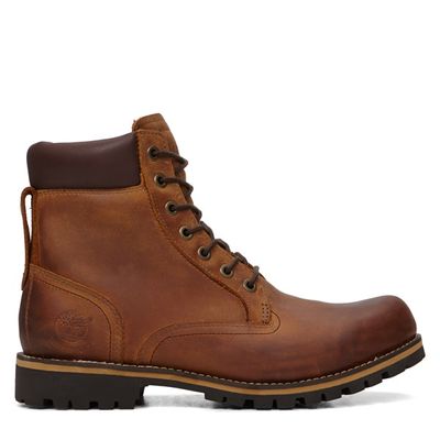 Timberland Men's Rugged 6 Plain Toe Waterproof Boots Brown, Leather