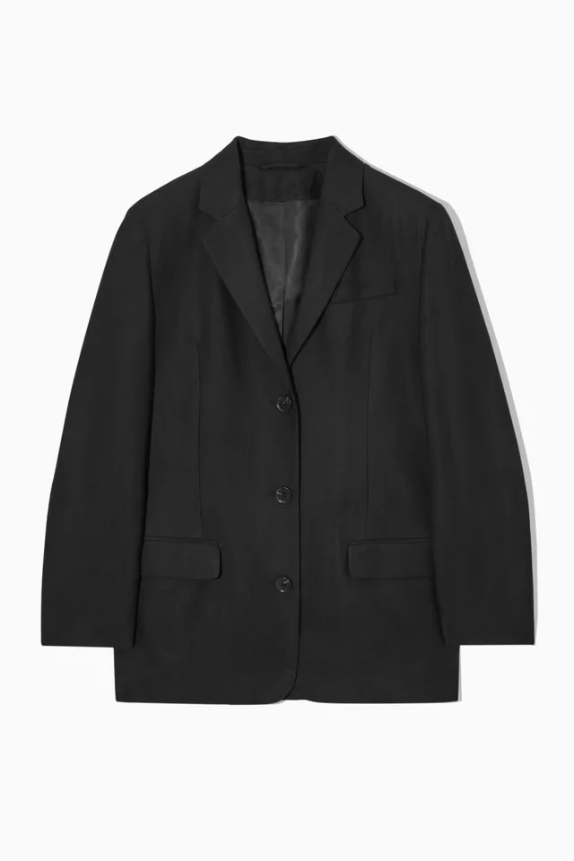 COS LONGLINE LINEN-BLEND BLAZER | King