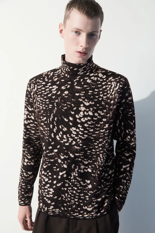 COS THE FEATHER-PRINT SILK SHIRT