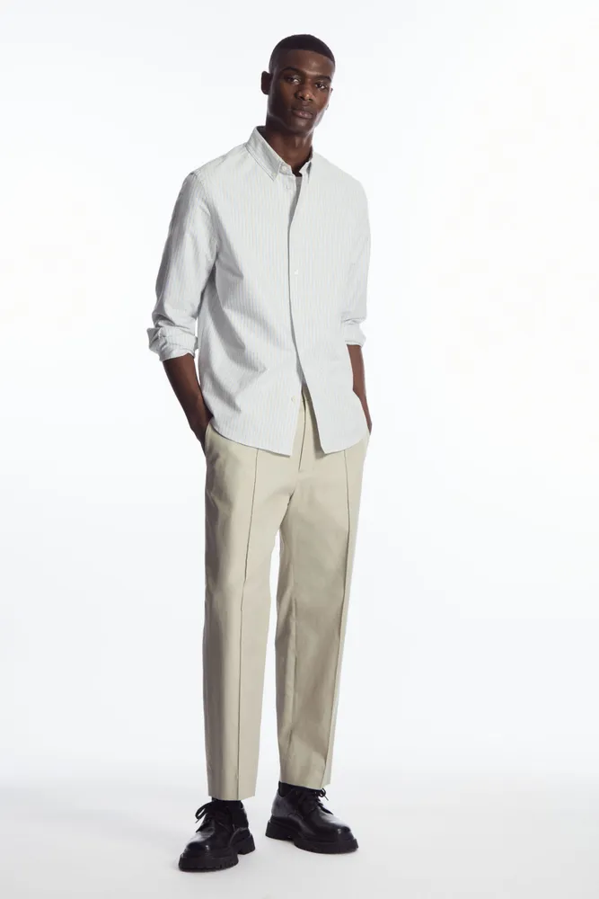 COS CROPPED STRAIGHT-LEG TWILL TROUSERS