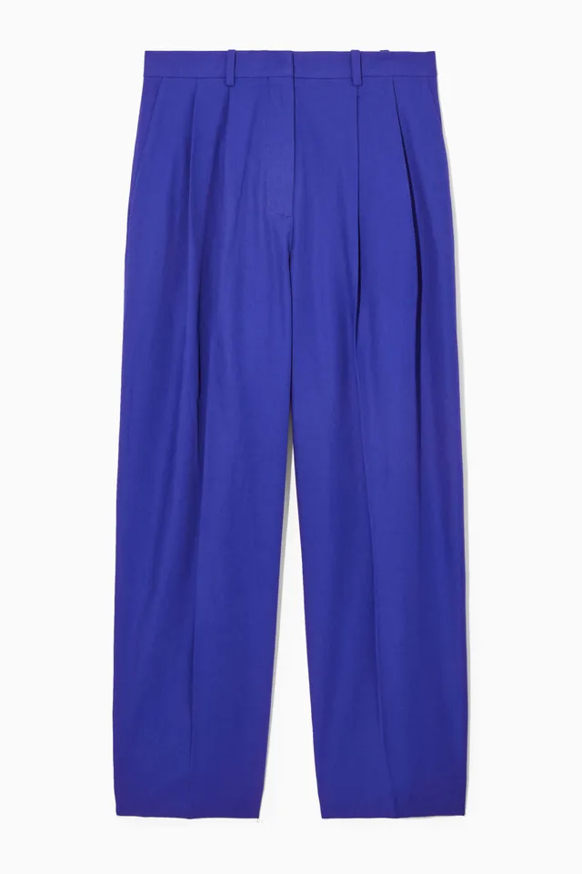 COS Extra Wide Leg Drawstring Denim Trousers in Blue