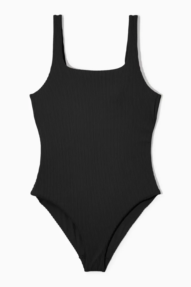 COS SQUARE-NECK RIBBED SWIMSUIT