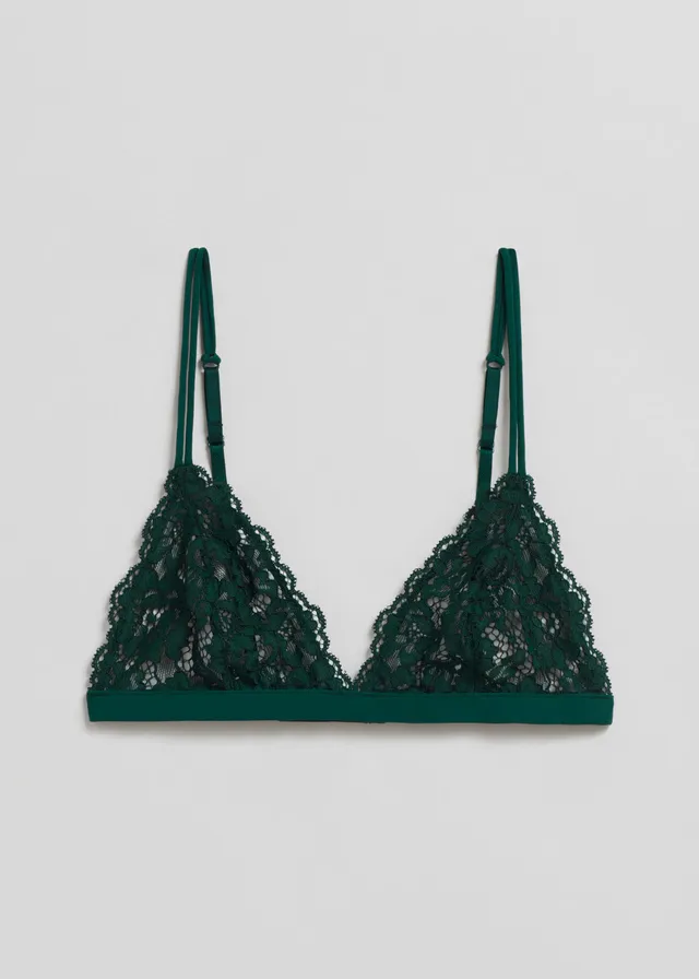 Cable-patterned lace bralette, Miiyu