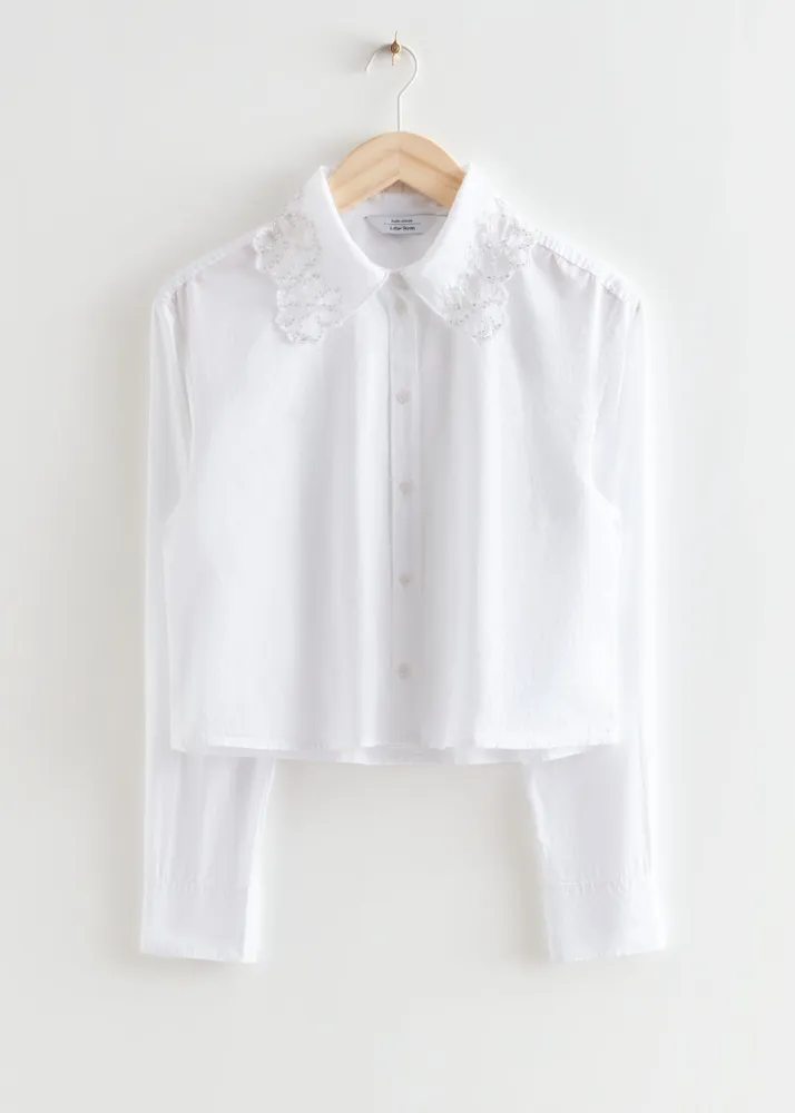 Peter Pan Collar White Blouse Short Sleeve – Cotton Lane – London