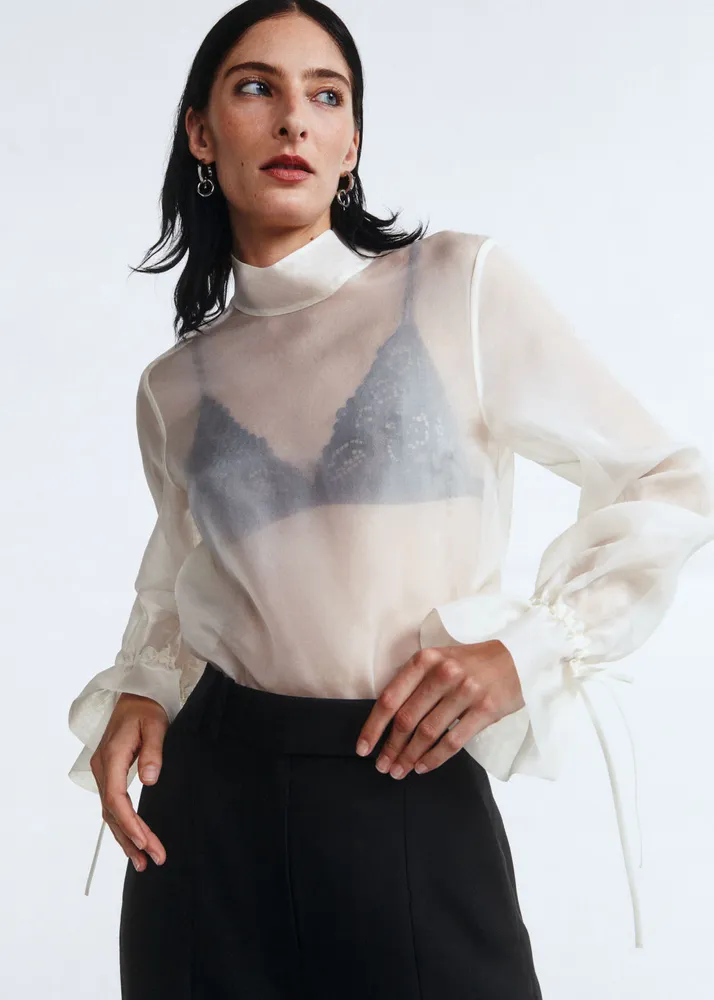  Other Stories Sheer Silk Blouse