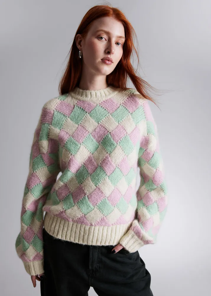  Other Stories Relaxed Checked Wool Jumper