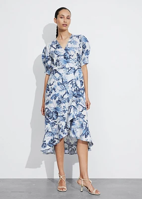 Compare MINI LINEN-BLEND WRAP DRESS | King's Cross